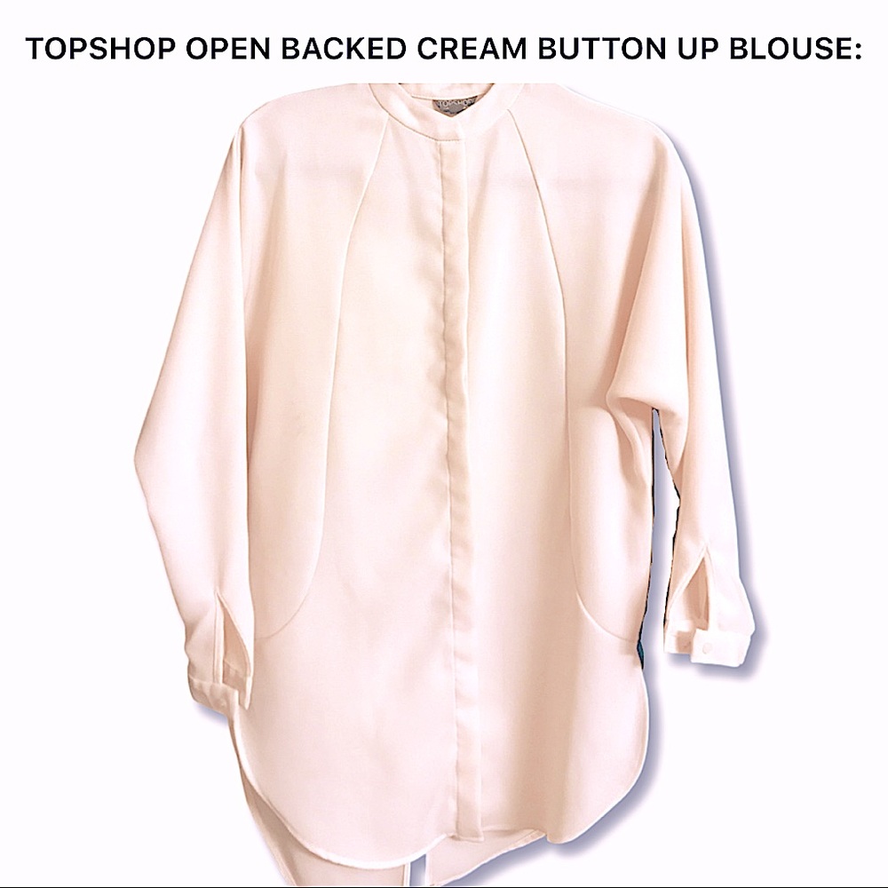 Cream topshop full button up